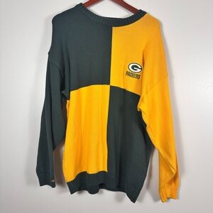 Vintage Green Bay Packers Tundra Canada Knit Sweater Mens L Cotton NFL Football
